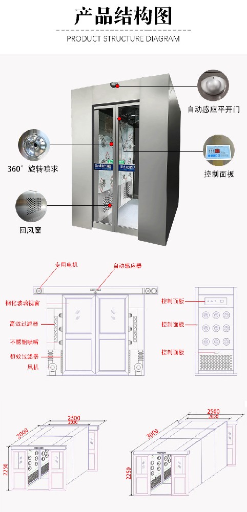 苏州感应平移门风淋室